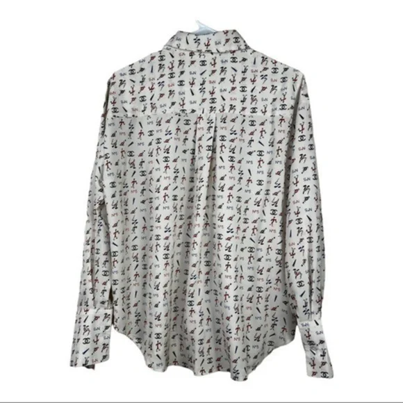 Women Top Blouse Buttons Down Later C Sz Small - Picture 2 of 12